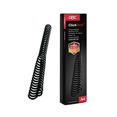 Abbildung von GBC 388019E ClickBind Binderücken, 8 mm, 45 Blatt Kapazität, A4, Ring 34, schwarz, 50 er pack
