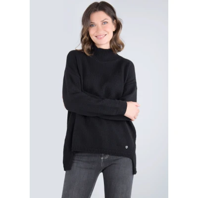 Abbildung von Please Jeans Stehkragenpullover, hinten länger geschnitten