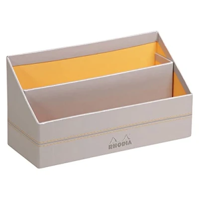 Abbildung von Rhodia 318841C Briefablage (10 x 25 31 cm, Kunstleder, elegant und praktisch, ideal für Ihre Organisation)1 Stück, silber