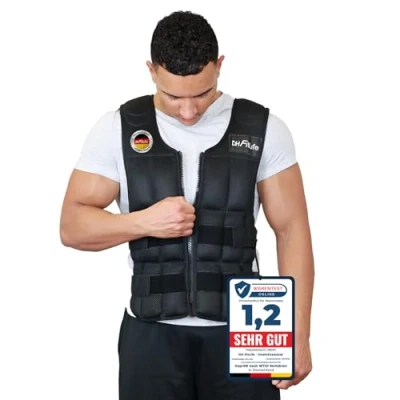 Abbildung von DH FitLife Gewichtsweste Verstellbar 20KG, (Weighted Vest, Laufweste, Fitness Trainingsweste), zum Muskelaufbau u. Krafttraining