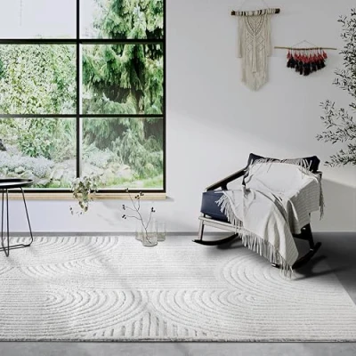 Abbildung von ELLE DECORATION Hochflor Teppich &quot;Chappe&quot;, rechteckig, Hochflor, Shaggy, flauschig, weich, Langflor, modern, Hoch Tief Effekt