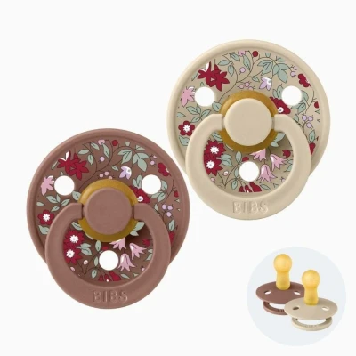 Abbildung von BIBS x Liberty Colour Schnuller 2er Pack Latex Größe 2 Rund, Chamomile Lawn/Woodchuck Mix