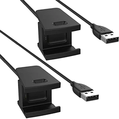 Abbildung von TECHGEAR 2 Stück USB Ladekabel Kompatibel mit Fitbit Charge Lade Kabel Power Cradle Dock Station SmartWatch