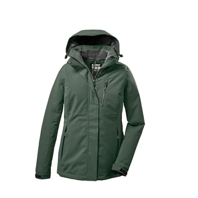 Abbildung von killtec Damen Funktionsjacke/Outdoorjacke mit abzippbarer Kapuze KOW 140 WMN JCKT, grüngrau, 50, 37411 000, grün/grau