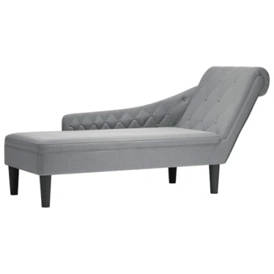 Abbildung von vidaXL Chaiselongue, Indoor Lounge Sofa mit Kissen Rechter Armlehne, Gepolsterte Recamiere für Wohnzimmer Schlafzimmer Büro, Polsterliege, Hellgrau Stoff