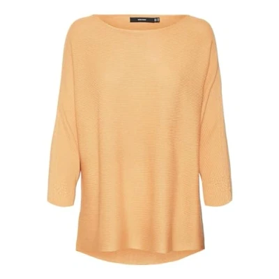 Abbildung von Vero Moda NORA 3/4 Boatneck NOOS Strickpullover, Damen, Größe: Small, Tangerine