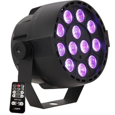 Abbildung von Ibiza PAR MINI RGB3 Scheinwerfer mit 12 RGB LEDs je 3 W IN 1 Strobe Effekt Schwarz