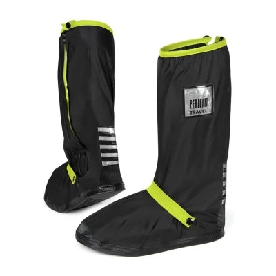 Abbildung von PERLETTI Überschuhe Schwarz Wasserdicht Beständig rutschfest Schuhüberzieher Wiederverwendbar Verstärkt mit Reflektorstreifen Hohe Regenschutz Galoschen für Regen Schnee (S (36/39 EU), Lindgrün)
