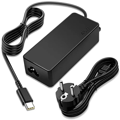 Abbildung von Chromebook Ladegerät, 45W USB C Laptop Ladegerät für Lenovo ThinkPad Yoga Acer HP Dell Asus Samsung Netzteil Ladekabel