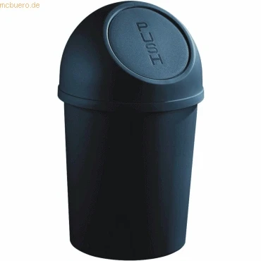 Abbildung von Helit Abfallbehälter 6l Kunststoff mit Push Deckel schwarz