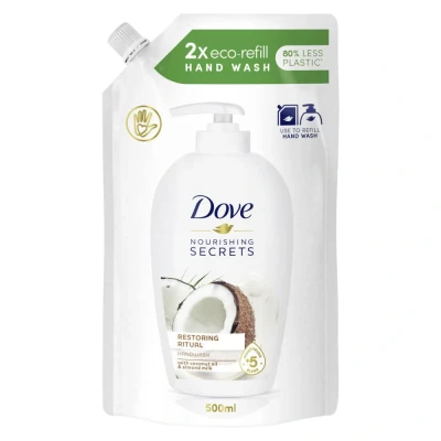 Abbildung von Dove Restoring Ritual Hand Wash Nachfüllpackung Kokosöl &amp; Mandelmilch 500ml
