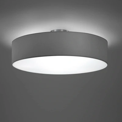 Abbildung von Trio Leuchten Deckenleuchte Hotel 603900511, Metall Nickel matt, Stoffschirm grau, exkl. Leuchtmittel 5x E27