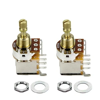 Abbildung von FLEOR Guitar Push Potentiometer B250K Töpfe Linear Taper Copper Short Split Shaft für E Gitarren Bass Part, 2er Pack