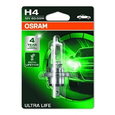 Abbildung von OSRAM 64193ULT 01B Glühlampe, Fernscheinwerfer H4 12V 60/55W 3200K Halogen VOLKSWAGEN: Scirocco II, Fox Schrägheck, Transporter 5 Bus