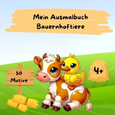 Abbildung von Mein Ausmalbuch Bauernhoftiere: Malbuch für Kinder ab 4 Jahren, Jungen und Mädchen, lerne die Tiere auf dem Bauernhof kennen