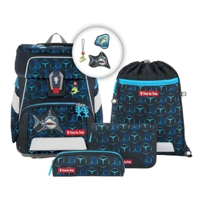 Abbildung von Step by Space Shine Anfängerranzen Set 5tlg. Shark Dexter