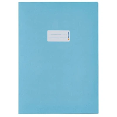 Abbildung von HERMA 7066 Heftumschläge A4 Papier Hellblau, 10 Stück, Hefthüllen mit Beschriftungsfeld aus extrem kräftigen &amp; satten Farben, Heftschoner Set für Schulhefte, farbig