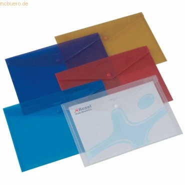 Abbildung von 5 x Acco Dokumententasche A4 PP bis 100 Blatt farbig sortiert