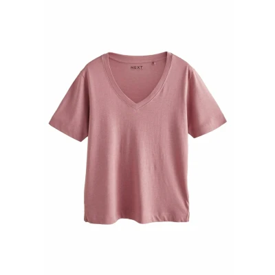 Abbildung von Next Slouch Vneck Tshirt basic, Damen, Größe: Medium, Raspberry pink