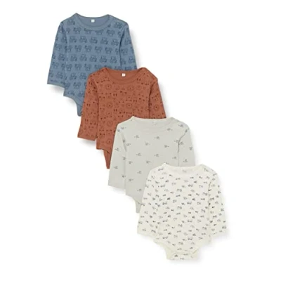 Abbildung von PIPPI Unisex Baby 4er Pack Body LS Kleinkind Unterwäsche Satz, Blue Mirage, 98