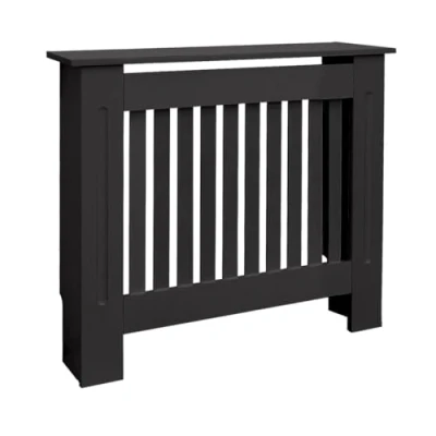 Abbildung von ML DESIGN Heizungsverkleidung Heizkörperverkleidung aus MDF lackiert für Wohnzimmer Schlafzimmer, Zubehör Heizkörper, Heizungsabdeckung Landhausstil 78x19x82 cm Schwarz