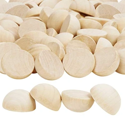 Abbildung von Belle Vous Streudeko 100er Packung Holzkugeln 25 mm Durchmesser für Bastelprojekte, Set halbe DIY