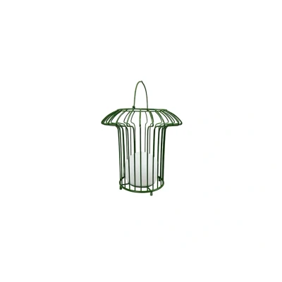 Abbildung von Dyberg Larsen LED Akku Tischlampe Basket, grün, Metall