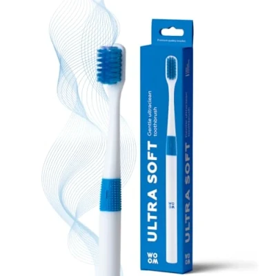 Abbildung von WOOM ultra SOFT TOOTHBRUSH weiche Zahnbürste (Blau)