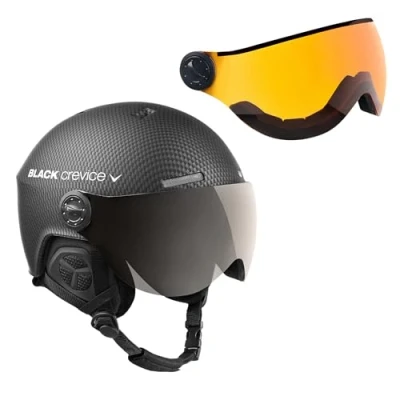 Abbildung von Black Crevice Skihelm Arlberg mit 2 Visier, Carbon schwarz/grau, M/L