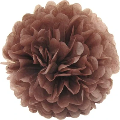 Abbildung von Creativery 10 Papier Pompons 25cm Set (braun 870) // Pompoms Bommel Kugel Seidenpapier Pom Deko Hängedeko Raumdeko Blumen