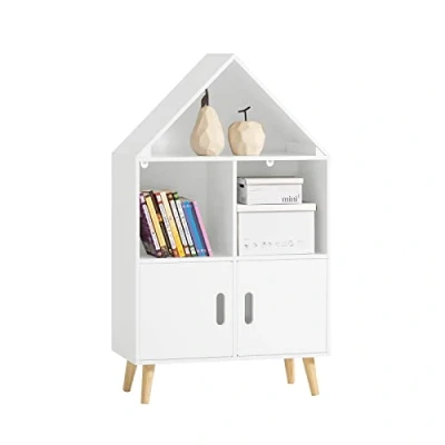 Abbildung von SoBuy Kinderregal KMB58, mit Haus Design Bücherregal Aufbewahrungsregal Spielzeugregal