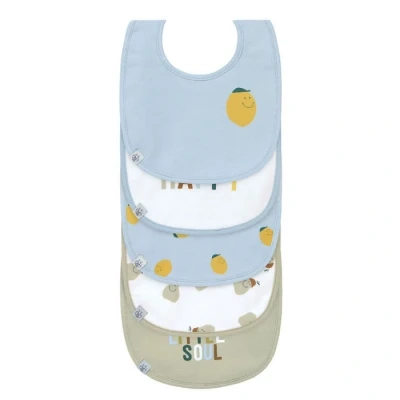 Abbildung von LÄSSIG Baby Kleinkind Lätzchen Set (5 St.) Klettverschluss Baumwolle wasserdicht/Value Pack Bib Happy Fruits Lemon