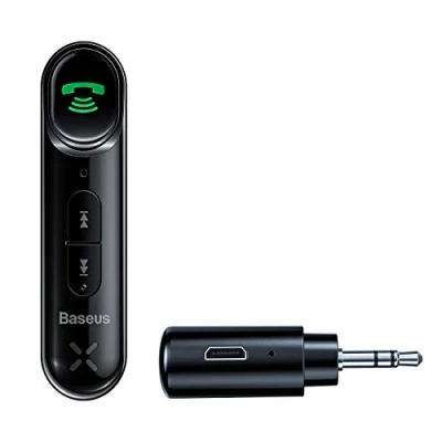 Abbildung von Baseus Basis Bluetooth Aux Music Sender Auto Ladegerät mit Batterieschwarz