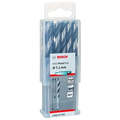 Abbildung von Bosch Professional 10 Stück HSS Spiralbohrer PointTeQ (für Metall, 7,1 x 69 109 mm, Zubehör Bohrschrauber)