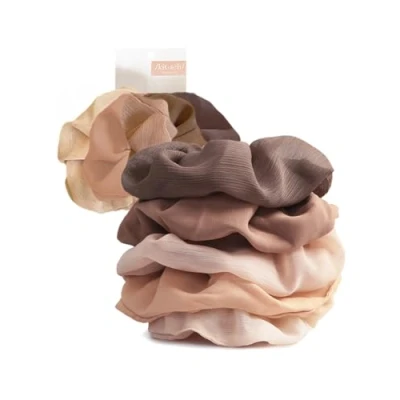 Abbildung von Kitsch Haargummis für Damenhaare Krepp große Frauen Mädchen niedliches Scrunchie Haarbänder &amp; Pferdeschwanz Halter, 5 Stück (Krepp Terrakotta)