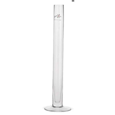 Abbildung von matches21 Vase Glas Standfuß Dekoglas Klarglas Glasvase Blumenvase Zylinder hoch rund 1 STK Ø 3x30 cm