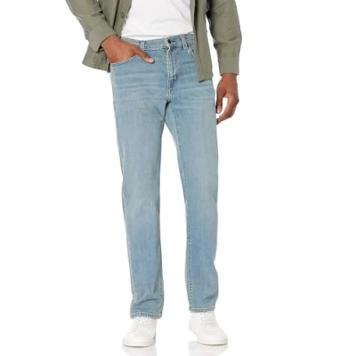 Abbildung von Amazon Essentials Herren Stretchjeans, Gerade Geschnitten, Hellblau Vintage, 32W / 32L