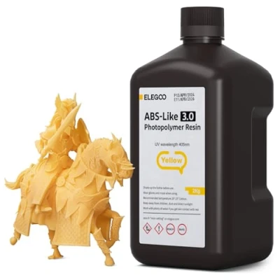Abbildung von ELEGOO ABS Like 3.0 3D Drucker Resin Gelb 2000g, 405nm UV Härtendes Printer Harz mit Hoher Zugfestigkeit und Biegefestigkeit für MSLA/LCD/DLP