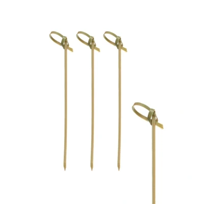 Abbildung von Papstar Fingerfood Spieße / Holzspieße &quot;Knoten&quot; (250 Stück), 10 cm, Naturholzspieße aus Bambus mit originellem Knoten, für Fingerfood, kleine Snacks, Antipasti und Cocktails, stilvolles Design #16770