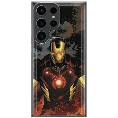 Abbildung von ERT GROUP Handyhülle für Samsung S23 Ultra Original und offiziell Lizenziertes Marvel Muster Iron Man 014 optimal an die Form des Handy angepasst, hülle aus TPU