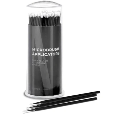 Abbildung von Microbürsten für Wimpern Nanolash 100 Stück fusselfreie Wimpernapplikatoren, Einweg Mikrobürste Wimpernverlängerungen (1,5 mm)