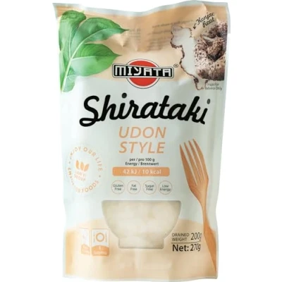 Abbildung von MIYATA Shirataki, Udon aus Konjakmehl 270 g Packung (200 Abtropfgewicht), (1er Pack)