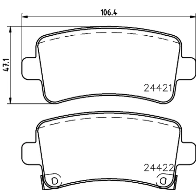 Abbildung von HELLA 8DB 355 012 991 Bremsbelagsatz mit akustischer Verschleißwarnung Zubehör OPEL: Insignia A Sports Tourer, Schrägheck