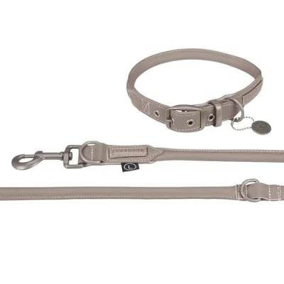 Abbildung von Eskadron Halsband und Leine Classic Sports Leather Velvet Taupe