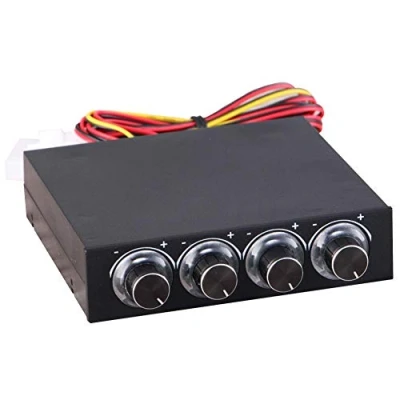 Abbildung von Cuifati Computercontroller Lüfter, 4 Kanal Computerlüfter Drehzahl und Temperaturregler Wärmeabbau, digitaler Temperaturregler, Heizung Kühlung für PC mit Blauer LED