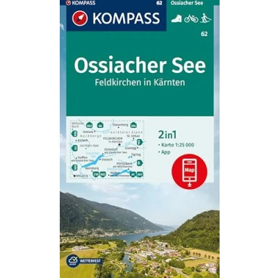 Abbildung von KOMPASS Wanderkarte 62 Ossiacher See, Feldkirchen in Kärnten 1:25.000: mit Aktiv Guide, Radwegen und Loipen.