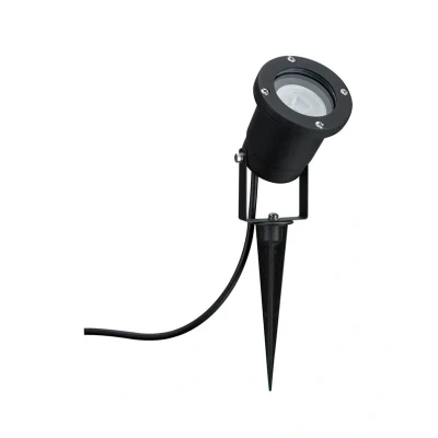 Abbildung von Paulmann LED Gartenstrahler &quot;IP65 rund 92mm 2200K 4,3W 320lm 230V 38 Schwarz Metall&quot;, 1 flammig, Leuchtmittel GU10 fest integriert, Goldlicht insektenfreundlich