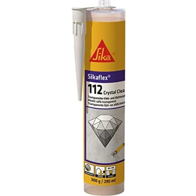 Abbildung von Sika Kleb und Dichtstoff Sikaflex 112 Crystal Clear Transparent für Dicht Klebefugen Drinnen Draußen dekorativ 290 ml