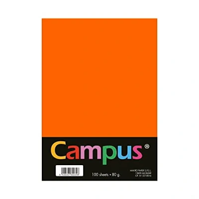 Abbildung von Plus Office Buntpapier, A4, 80 g/m², 210 x 297 mm, A4 Papier, weich, ideal für Buchbinden, Büro, Zeichnen, Basteln, Neonorange