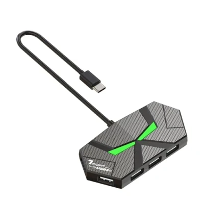 Abbildung von 7 Ports USB 2.0 HUB Docking Station Splitter Adapter 5Gbps Hochgeschwindigkeits Übertragung PD Netzteil für Laptop PC